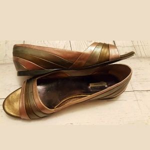 Miu MiuOpen Toe Metallic Tone Flats
Size 36